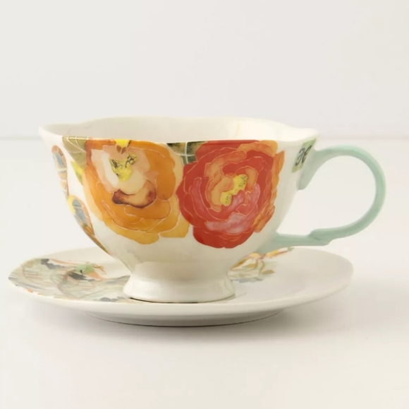 Anthropologie Other - anthropologie SHELLEY HESSE watercolor painted Floral Mug